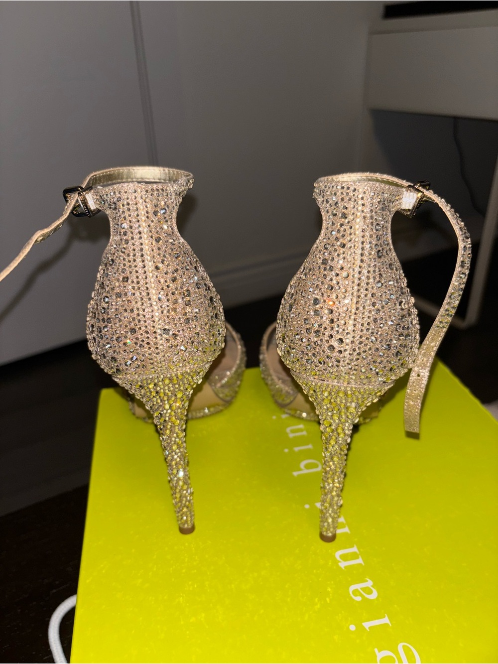 Gianni Bini Silver Rhinestone Platform Ankle-Strap Heels - Picture 6 of 8